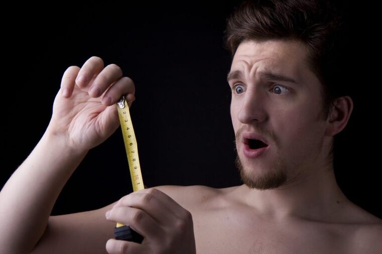 the man measured his penis before enlarging it using a pump